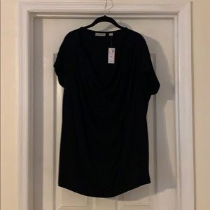Women’s plus size 26/28 black drape front shirt
